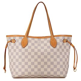 Louis Vuitton-Sac tote PM Neverfull Damier Azur Louis Vuitton blanc-Blanc