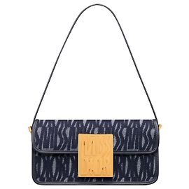 Bolsa Miss Dior Denim Miss Dior Allover azul com aba Azul marinho