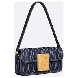 Dior-Miss Dior Denim Miss Dior Allover blue bag with flap-Navy blue