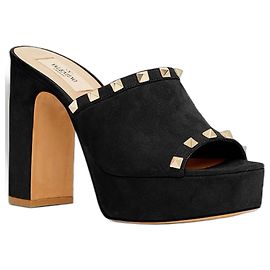 Valentino Garavani Rockstud Platform Mules Black