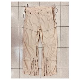 Prada-AW1999 Prada zipper laced astro biker cargo pants-Beige