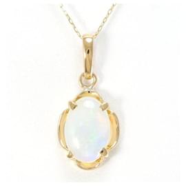 Autre Marque-K18 Yellow Gold Opal Necklace in Pristine Condition-Other