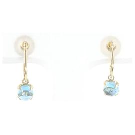 Autre Marque-K18 Yellow Gold Blue Topaz Earrings in Excellent Condition-Other