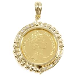 Autre Marque-Manx Cat 1/10oz K24 K18 Yellow Gold Diamond Coin Pendant in Excellent Condition-Other