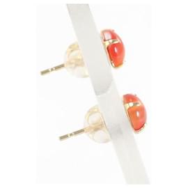 Autre Marque-K18 Yellow Gold Earrings with Artificial Stone in Excellent Condition-Other