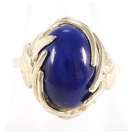 Autre Marque-K14 Yellow Gold Lapis Lazuli Ring 13.5 in Excellent Condition-Other