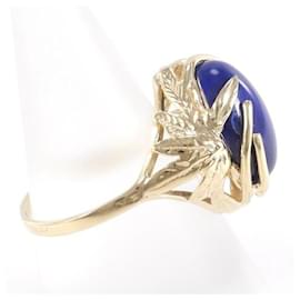 Autre Marque-K14 Yellow Gold Lapis Lazuli Ring 13.5 in Excellent Condition-Other