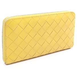 Autre Marque-Bottega Veneta Intrecciato Leather Zip Around Wallet Leather Long Wallet in Very Good Condition-Other