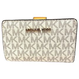 Billetera bifold MK Signature de Michael Kors Beige