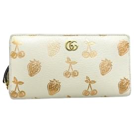 Autre Marque-Gucci Leather GG Marmont Berry Long Wallet 456117 in Fair Condition-Other