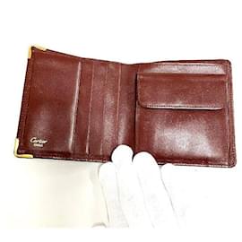 Autre Marque-Cartier Must Line Bordeaux Leather Bifold Wallet in Good Condition-Other