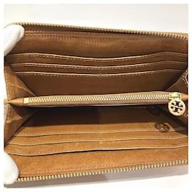 Autre Marque-Tory Burch Leather Round Zipper Long Wallet in Good Condition-Other