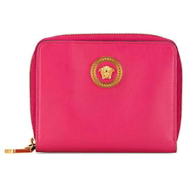 Autre Marque-Versace Medusa Leather Bifold Wallet Pink in Very Good Condition-Other