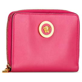 Autre Marque-Versace Medusa Leather Bifold Wallet Pink in Very Good Condition-Other