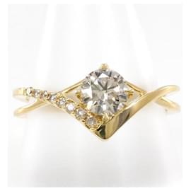 Autre Marque-K18 Yellow Gold Diamond Ring 19 in Excellent Condition-Other