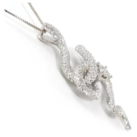 Autre Marque-K10 White Gold Diamond Necklace in Excellent Condition-Other