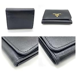 Autre Marque-Prada Saffiano Leather Tri-Fold Mini Wallet 1MH176 in Great Condition-Other