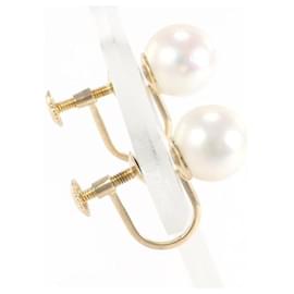 Autre Marque-K18 Yellow Gold Pearl Earrings in Excellent Condition-Other