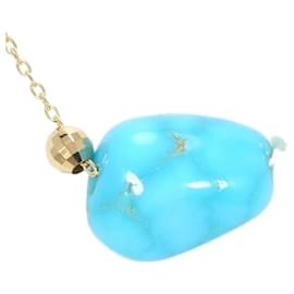 Autre Marque-K18 Yellow Gold Turquoise Necklace in Excellent Condition-Other