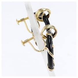 Autre Marque-K18 Yellow Gold Onyx Earrings in Pristine Condition-Other