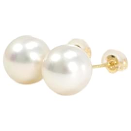 Autre Marque-K18 Yellow Gold Pearl Earrings in Excellent Condition-Other