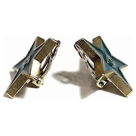 Autre Marque-Chanel Coco Mark Star Earrings Green 01P in Good Condition-Other