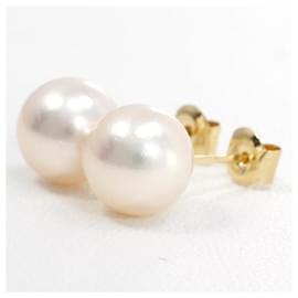 Autre Marque-K18 Yellow Gold Pearl Earrings in Excellent Condition-Other