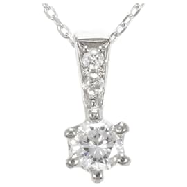 Autre Marque-K18 White Gold Diamond Necklace 0.12ct in Excellent Condition-Other