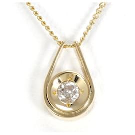 Autre Marque-K18 Yellow Gold Diamond Necklace in Excellent Condition-Other