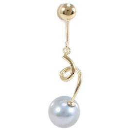 Autre Marque-K18 Yellow Gold Pearl Earring in Pristine Condition-Other