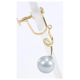 Autre Marque-K18 Yellow Gold Pearl Earring in Pristine Condition-Other