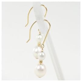 Autre Marque-K18 Yellow Gold Pearl Earrings in Excellent Condition-Other