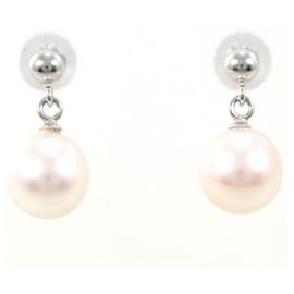 Autre Marque-PT900 Platinum Pearl Earrings in Excellent Condition-Other