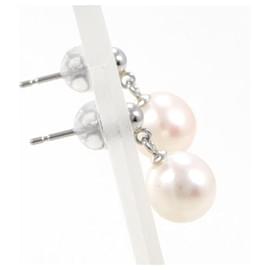 Autre Marque-PT900 Platinum Pearl Earrings in Excellent Condition-Other