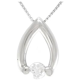 Autre Marque-PT900 Platinum PT850 Necklace Diamond 0.10ct in Excellent Condition-Other