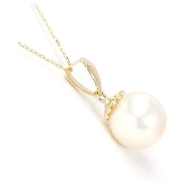 Autre Marque-K18 Yellow Gold Pearl Necklace in Pristine Condition-Other