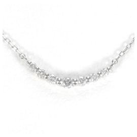 Autre Marque-PT850 Platinum Diamond Necklace 0.09ct in Excellent Condition-Other