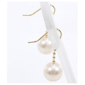 Autre Marque-K18 Yellow Gold Pearl Earrings in Excellent Condition-Other