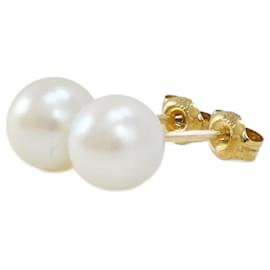 Autre Marque-K18 Yellow Gold Pearl Earrings in Excellent Condition-Other