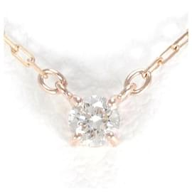 Autre Marque-K10 Pink Gold Diamond Necklace in Excellent Condition-Other