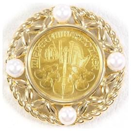 Autre Marque-Vienna Harmony 1/10oz Gold Coin Pendant K24 K18 Yellow Gold Pearl in Excellent Condition-Other