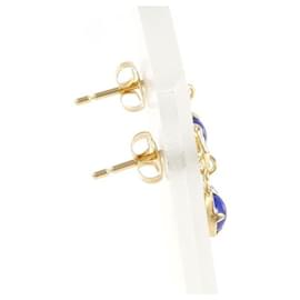 Autre Marque-K18 Yellow Gold Lapis Earrings in Excellent Condition-Other