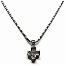 Collana a croce in cristallo Swarovski Argento