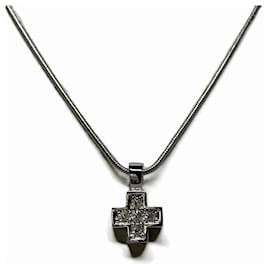 Autre Marque-Swarovski Metal Crystal Cross Necklace in Great Condition-Other