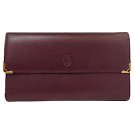 Autre Marque-Cartier Must Leather Long Wallet in Good Condition-Other