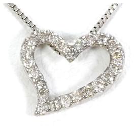 Autre Marque-K10 White Gold Diamond Necklace in Excellent Condition-Other