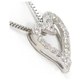 Autre Marque-K10 White Gold Diamond Necklace in Excellent Condition-Other