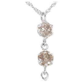 Autre Marque-K18 White Gold Necklace with Brown Diamond in Excellent Condition-Other