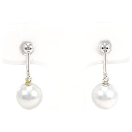 Autre Marque-K14 White Gold Pearl Earrings in Excellent Condition-Other