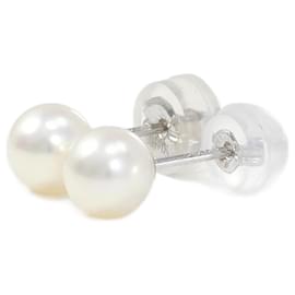 Autre Marque-K14 White Gold Pearl Earrings in Excellent Condition-Other